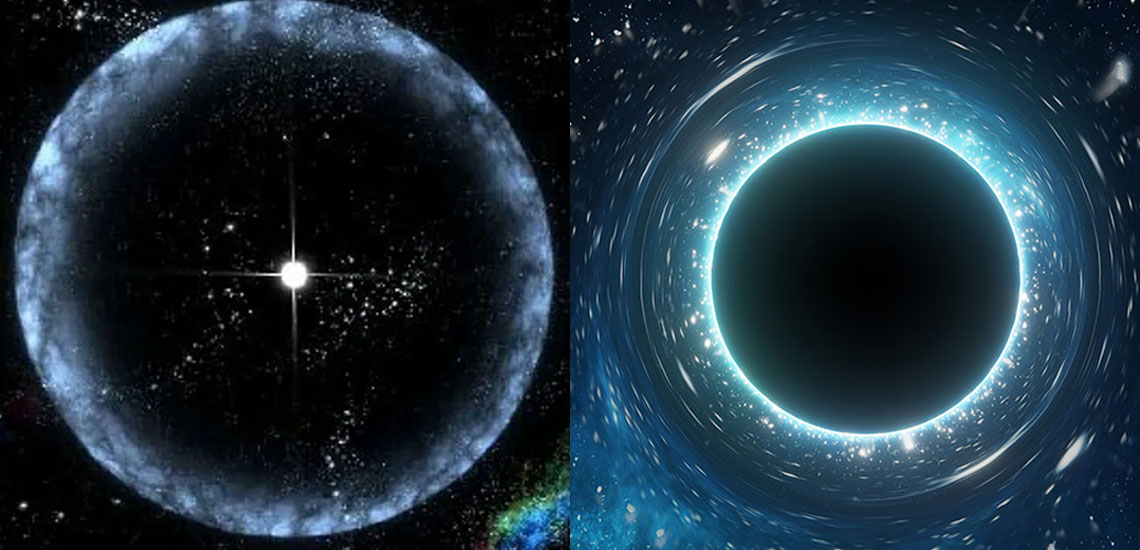 Überreste massereicher Sterne: Neutronenstern und Schwarzes Loch.
